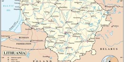Քարտեզ Լիտվայի երկրի